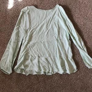 Long sleeved, mint green blouse
